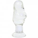 Helmet Head: Premium Glass Plug - XXL - 6" Clear Sex Toy
